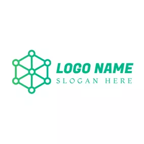 Logótipo De Ligação Green Circles and Lines logo design