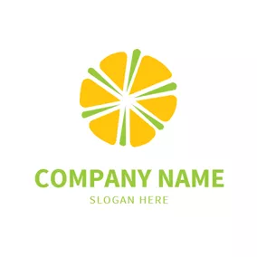 Logotipo De Bebida Green Decoration and Yellow Slice logo design