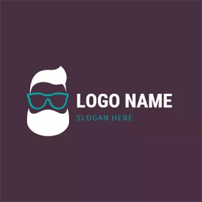 Cool Logo Green Glasses and Whiskers logo design
