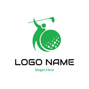 Golfer Logo Green Golfer and Gold logo design