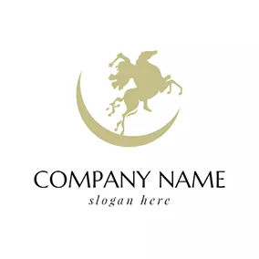 Horse Logo Green Horse and Fairy logo design