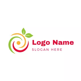 Lollipop Logo Green Leaf and Blender Blade logo design