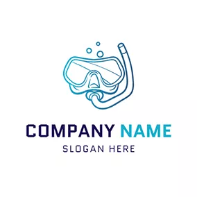 Goggle Logo Green Scuba Diving Label logo design