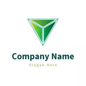 Letter A Logo Green Triangle and Delta Symbol logo design