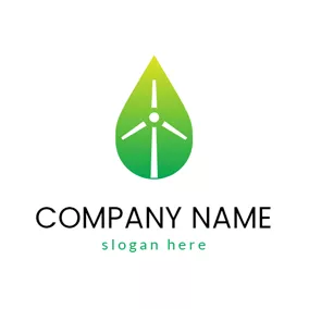 Nature Logo Green Wind Power logo design