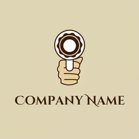 Ammo Logo Hand and Pastry Gun logo design