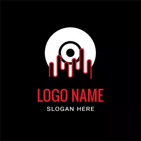 Audio Logo Hand and White Disc logo design