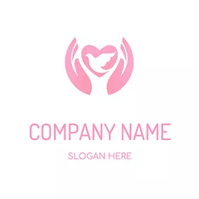 Pigeon Logo Hand Of Care Icon logo design