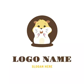 Logotipo De Carácter Happy Smile Hamster Design logo design