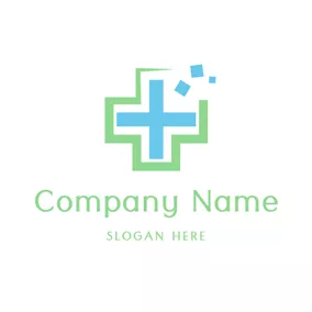 藥店Logo Health Medical Symbol and Plus logo design