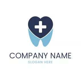 Dentistry Logo Heart and Dental Clinic logo design