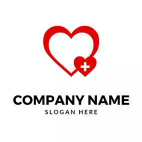 Love Logo Heart Cross Hospital Healing logo design