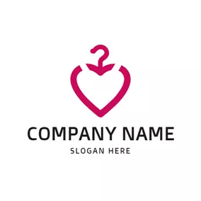 Love Logo Heart Shape and Coat Hanger logo design