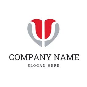 Font Logo Heart Shape and Psi logo design