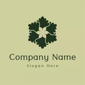 Logotipo De Hoja Hexagon Shape and Leaf logo design