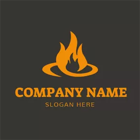 Industrial Logo Huge Yellow and Black Fire logo design