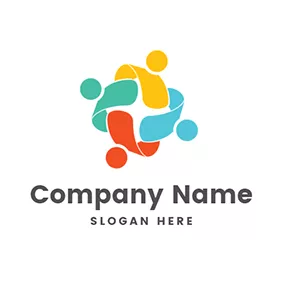 社区 Logo Human Color Community Spiral logo design