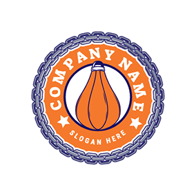 Pumpkin Logo Iron Chain Sandbag Boxer logo design