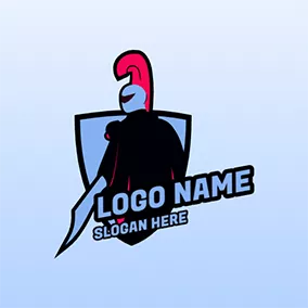 Logotipo De Carácter Knight and Shield logo design