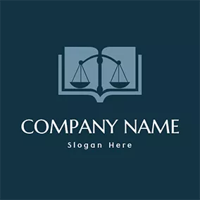法律公司Logo Law Book Balance and Lawyer logo design