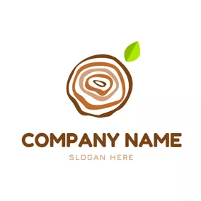 木材 Logo Leaf and Texture Wood logo design