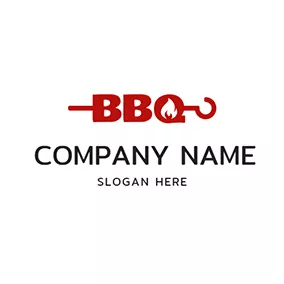 Logotipo De Barbacoa Letter Fire and Bbq logo design