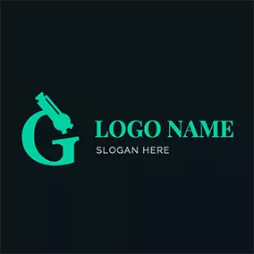 顯微鏡logo Letter G and Simple Microscope logo design