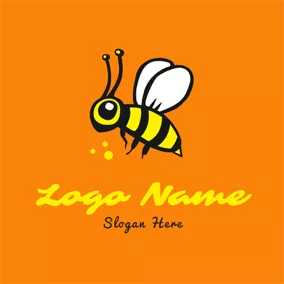 Honey Logo Lifelike Fly Bee Icon logo design
