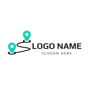 地址 Logo Line and Gps Location logo design