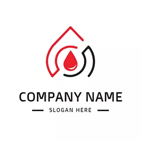 Oil Logo Line Drop Shaped and Oil logo design