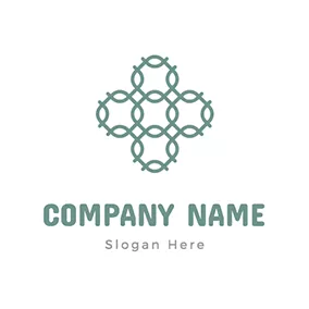 织物logo Line Foursquare and Unique Fabric logo design
