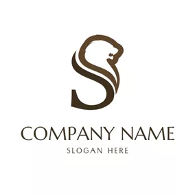 S Logo Lion Head and Letter S logo design