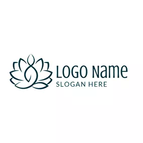 医療および医薬品ロゴ Lotus Flower Yoga Symbol logo design