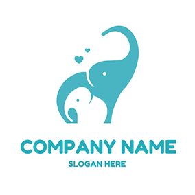 大象Logo Lovely Elephant Sign Mom logo design