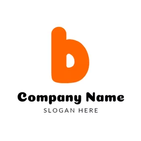 B Logo Lovely Orange Letter B logo design