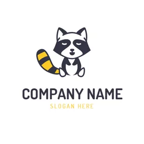 Logotipo De Carácter Lovely Small Raccoon Icon logo design