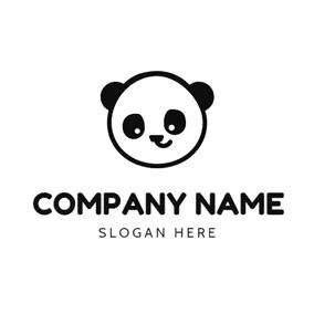 Embroider Logo Lovely Smiling Panda logo design