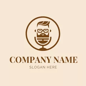 Creative Logo Man Head and Microphone logo design