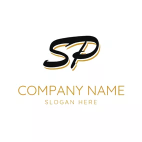 S Logo Manuscript Random Letter S and P logo design