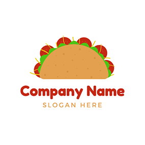 墨西哥卷饼logo Meat Vegetable Delicious Taco logo design