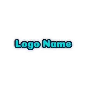 Font Logo Mellow and Blue Stylish Text logo design