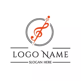Clef Logo Mellow Note and Bow logo design