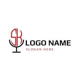 Logótipo S Microphone and Letter S K logo design