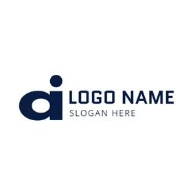 Logo Monogramme Minimalist Lowercase A and I Monogram logo design