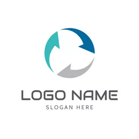 Loop Logo Minimalist Recycle Arrow Round logo design