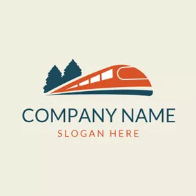户外 Logo Modern High Speed Train logo design