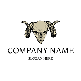Logótipo Caveira Monster Horn Skull Dead logo design