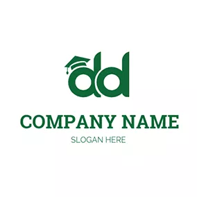 レターロゴ Mortarboard and Letter D D logo design