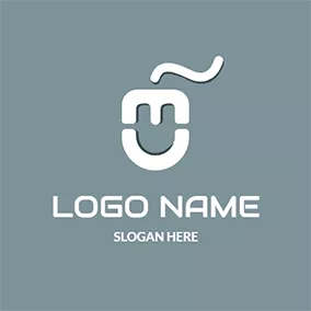 Logotipo U Mouse Simple Letter U M logo design