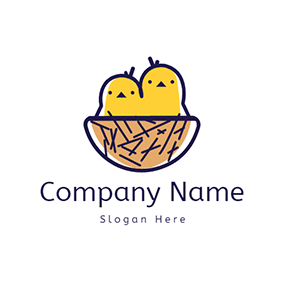 Logotipo De Pollito Nest Design Simple Chick logo design